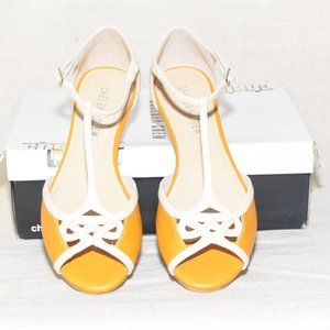 Chelsea Crew Sephora Mustard - Bone T-strap Flats New in Original Box Sz US6